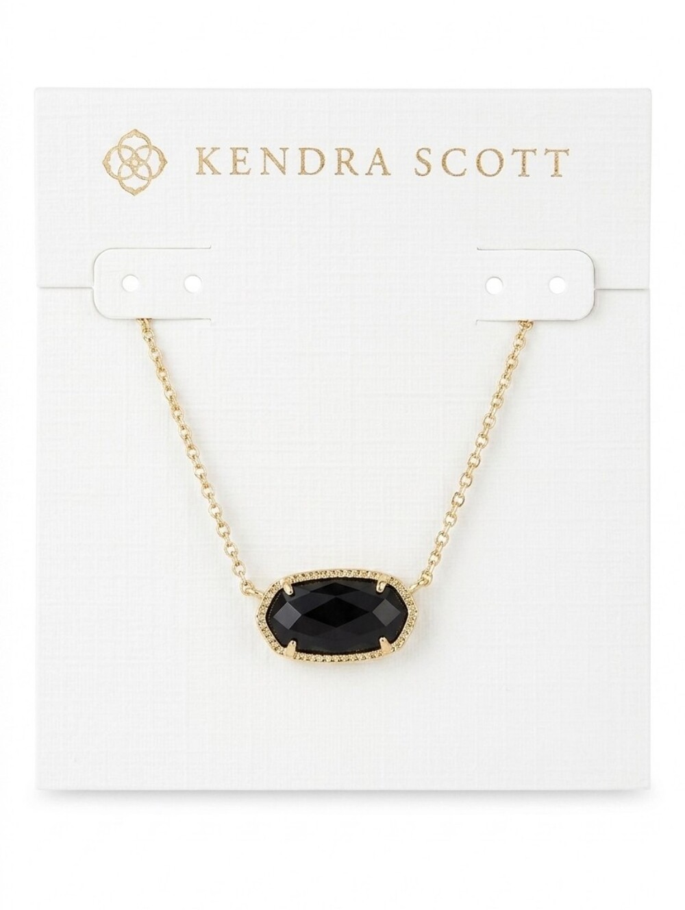 Kendra Scott Black and Gold Faceted Pendant Necklace